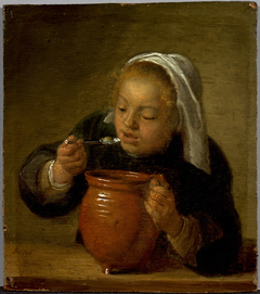 Etende vrouw by Hendrik Martenszoon Sorgh