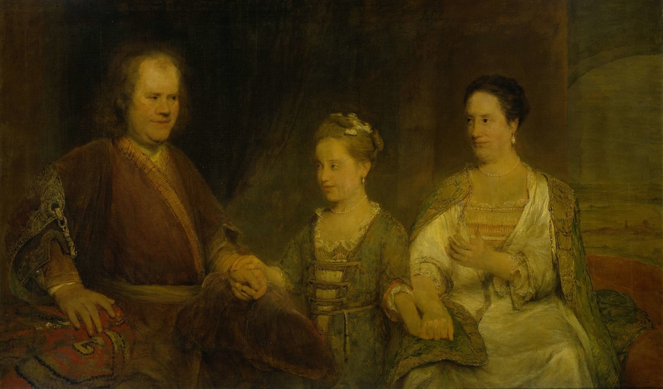Family Portrait of Hermanus Boerhaave, Professor of Medicine at the University of Leiden, and his Wife Maria Drolenvaux and little Daughter Johanna Maria
