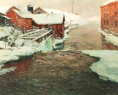 Frits Thaulow - A Factory in Norway - ABDAG003665