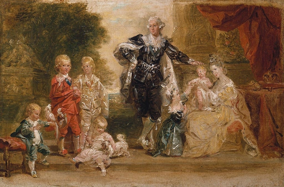 George III, Queen Charlotte and their six eldest children