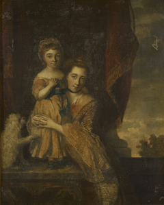 Georgiana, Viscountess Spencer and her daughter Lady Georgiana (1757-1806), later Duchess of Devonshire by Anonymous