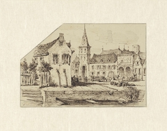 Gezicht in een Duits stadje by Pieter van Loon