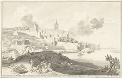 Gezicht op het Valkhof te Nijmegen en de doorgebroken Oischendijk, 1784 by Hendrik Hoogers