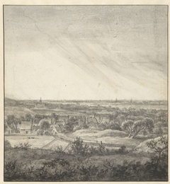 Gezicht vanuit de duinen op Bloemendaal by Anthonie Waterloo