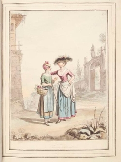 Girls of Parma and Cremona, leaf from 'A Collection of Dresses by David Allan Mostly from Nature' - David Allan - ABDAG007557.29