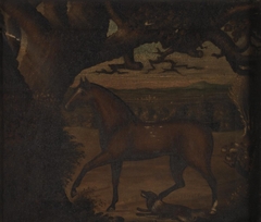 Horse and dog in landscape by Anonymous