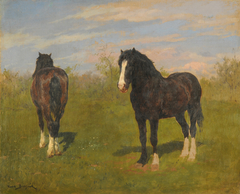 Horses grazing by Rosa Bonheur
