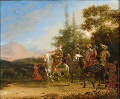 Hunting Scene with Shah Jahan and his Sons
