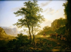 Italianate Landscape with travellers by Jan Both