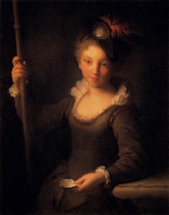 Jeune fille tenant un bâton de pèlerin by Alexis Grimou
