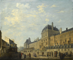 La façade du Louvre avec le Pavillon de l'Horloge, vue de la rue Fromenteau