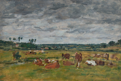 Landscape with Cows by Eugène Boudin