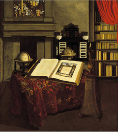Library Interior with Still Life by Jan van der Heyden