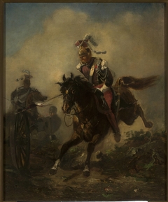 Light cavalryman charging by Henryk Pillati