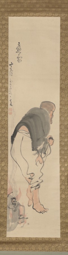 Monk Tanka Burning a Buddha Image (Tanka sho butsu 丹霞焼仏) by Nagasawa Rosetsu