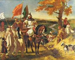 Moroccan caid visiting his tribe by Eugène Delacroix