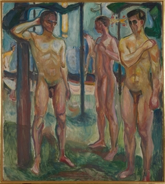 Naked Men in Landscape by Edvard Munch