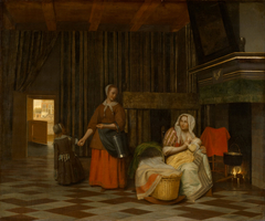 Nursing Mother, and Child with Serving Maid by Pieter de Hooch