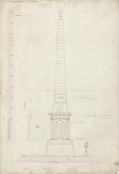 Ontwerp voor een obelisk voor het monument voor het Nationale feest ter viering van de vrede van 17 december 1799 by Bartholomeus Ziesenis