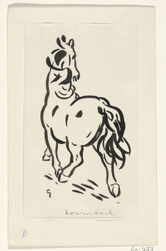 Paard, van achteren gezien by Leo Gestel