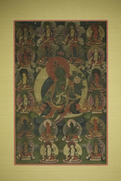 Painted Banner (Thangka) of Green Tara Surrounded by Twenty Manifestations by Anonymous
