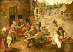 Peasants Drinking outside an Inn