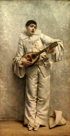 Pierrot jouant de la mandoline