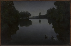 Pond with ducks by Henryk Piątkowski