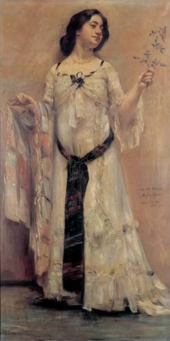 Portrait Charlotte Berend in a white Dress by Lovis Corinth