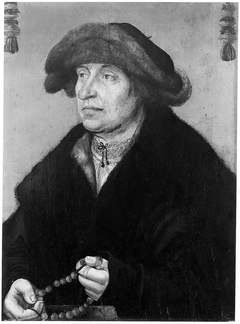 Portrait of a Man Holding a Rosary by Hans Wertinger