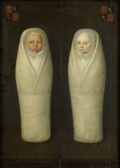 Portrait of Swaddled Twins: The Early-Deceased Children of Jacob de Graeff and Aeltge Boelens by Unknown Artist