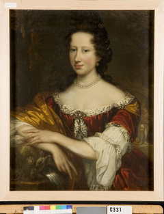 Portret van een vrouw, mogelijk Anna Catharina van Heemskerck (1659-1693). Echtgenote van Johan Hoynck van Papendrecht by Johannes Vollevens