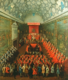 Queen Anne (1665-1714) in the House of Lords by Peter Tillemans