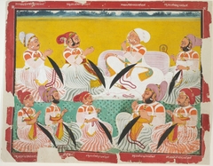 Ravat Jasvant Singh of Devgarh (r. 1737-76) with His Inner Circle of Nobles by anonymous painter