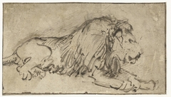 Recumbent Lion Facing Right