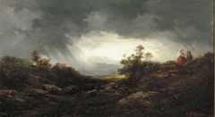 Rising Storm above a Hilly and Wooded Landscape by Théodore Rousseau