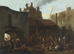 Roman Lime Kiln with Peasants Gambling by Jan Miel