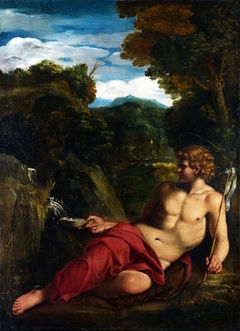 Saint John the Baptist seated in the Wilderness by Annibale Carracci