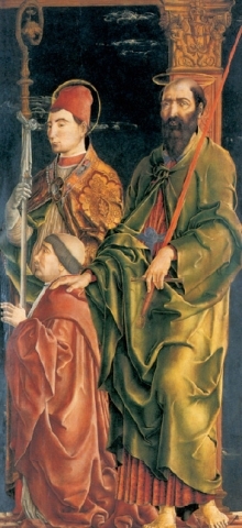 Saints Maurelius and Paul with Niccolò Roverella by Cosimo Tura