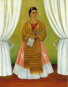 Self-Portrait dedicated to Leon Trotsky or Between the Curtains by Frida Kahlo