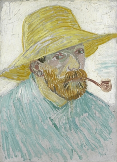 Self-Portrait with Pipe and Straw Hat