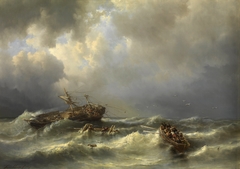 Shipwreck by Henri Adolphe Schaep
