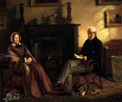 Sir Adam Ferguson, 1771 - 1855. Soldier; friend of Sir Walter Scott (with Lady Ferguson) by David Cooke Gibson