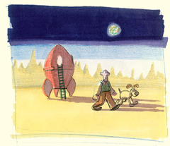 Sketch for "A Grand Day Out" by Nick Park