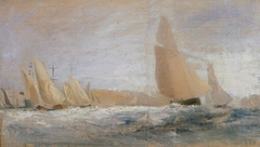 Sketch for ‘East Cowes Castle, the Regatta Beating to Windward’ No. 1 by J. M. W. Turner