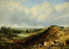 Sketch of Hampstead Heath by style of John Constable