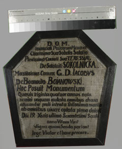 Steel plate with inscription for the coffin portrait of Teresa Bojanowska née Sokolnica (1666–1700) by Unknown Artist