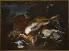 Still Life with a Hare, Wild Fowl and a Hunter's Bag by Jan Fyt