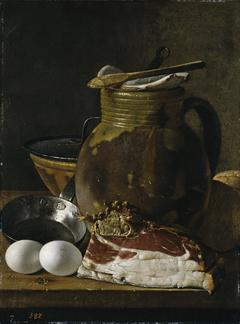 Still Life with Ham Eggs and Vessels