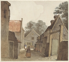 Straat bij de Manege by Hendrik Abraham Klinkhamer